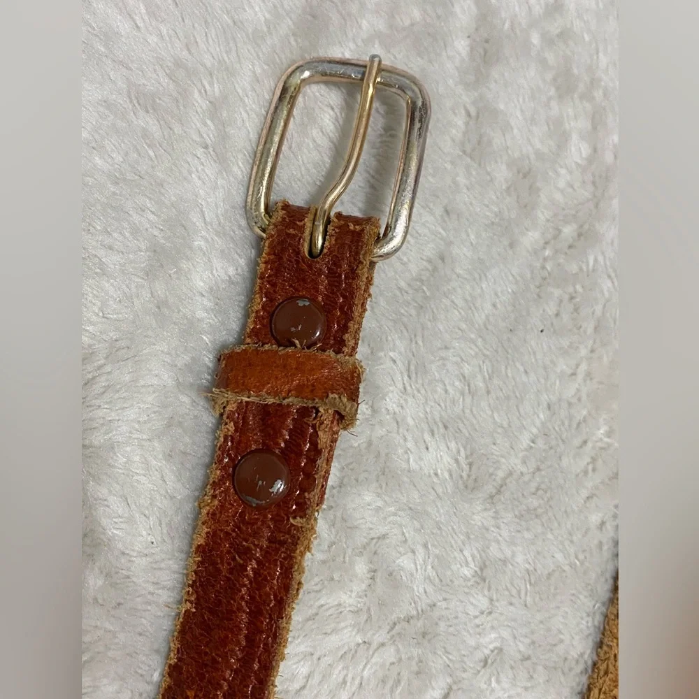 Vintage Boys Beaded Leather Western Belt